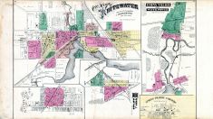 Whitewater - City, Lyons Village and Water Power, Sharon, Genoa, Spring Prairie Corners, Walworth County 1873